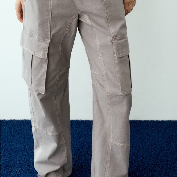Zara Topstitch Cargo Pants - Picture 4 of 7